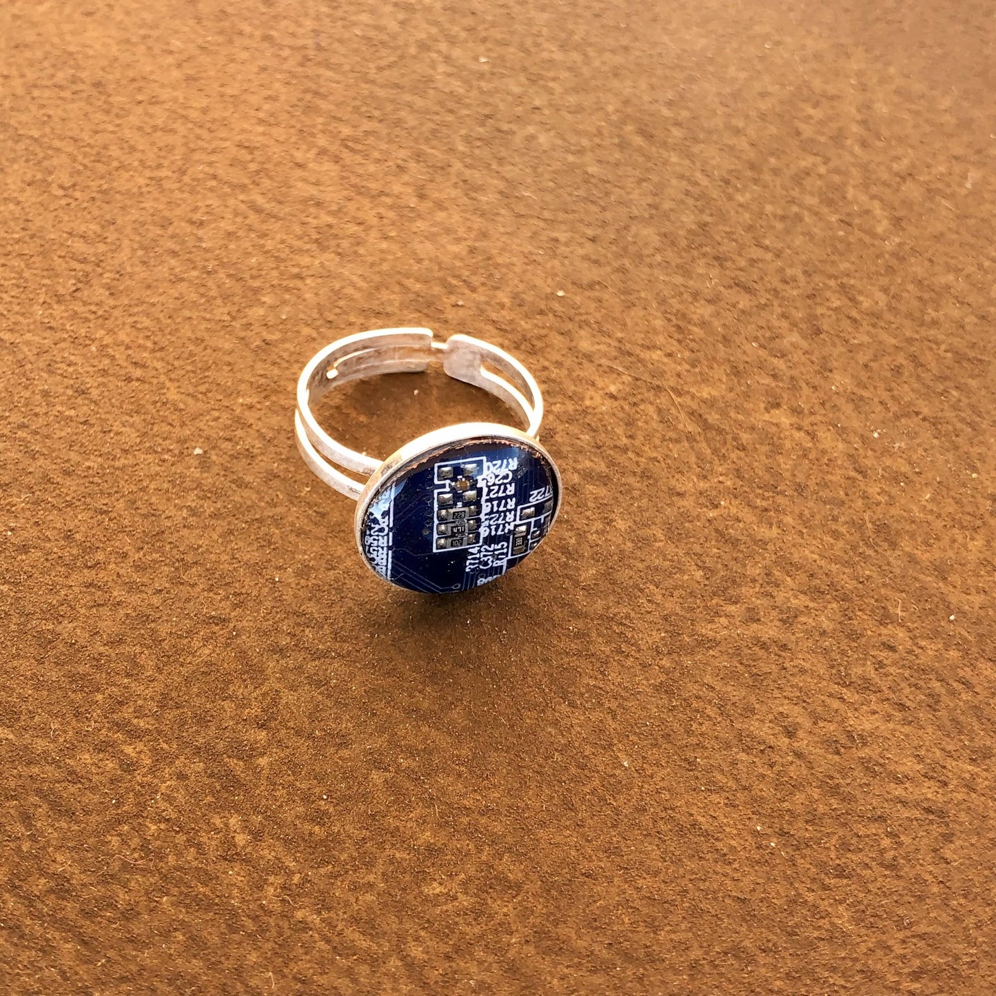 Anillo plata de ley 925 (15 mm) techie azul ref 1063