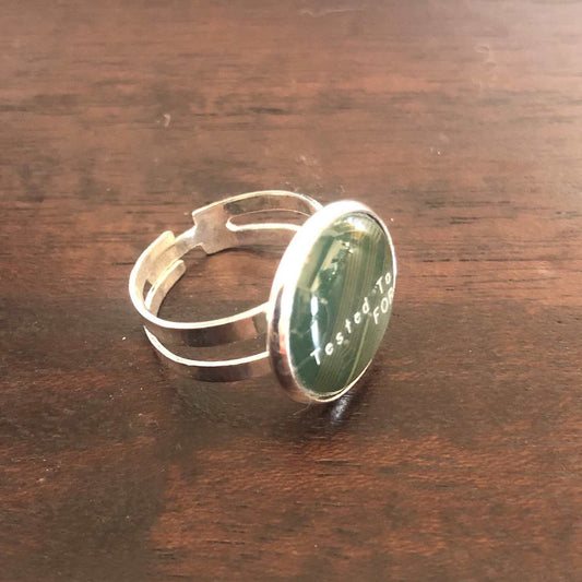 Anillo plated con techie verde 16mm talla regulable ref 1910