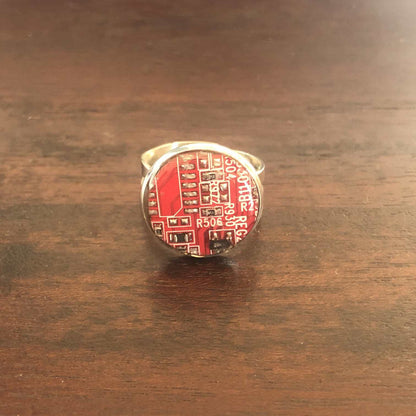 Anillo plated con techie rojo 16mm talla regulable ref 1921